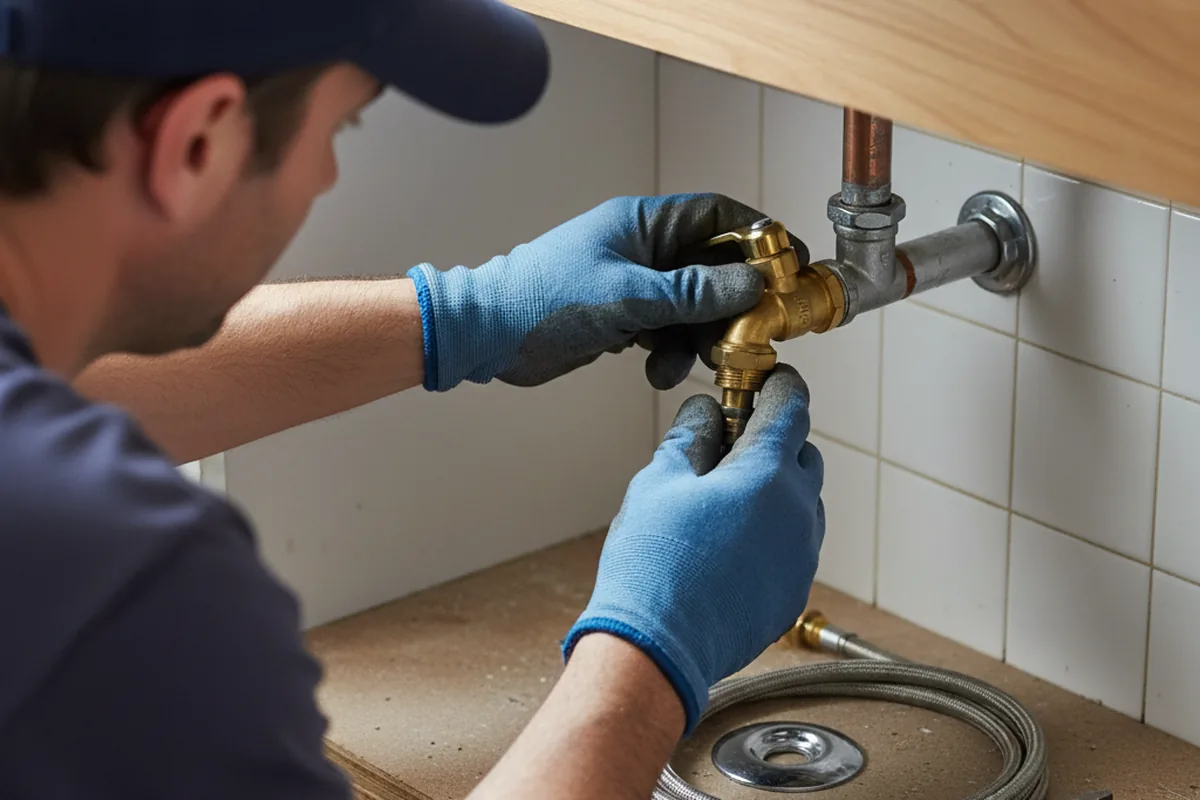 Shutoff valve and fitting work during Emergency Plumbing in Barrington